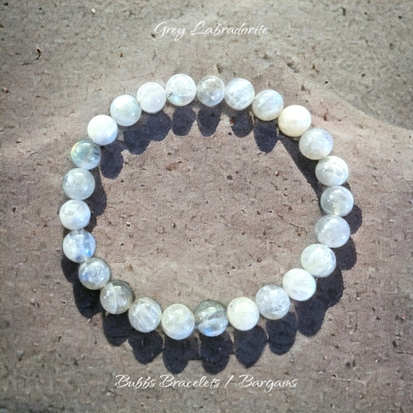Jewelry - Labradorite Bracelet - 8mm Unisex Natural Stones Handmade